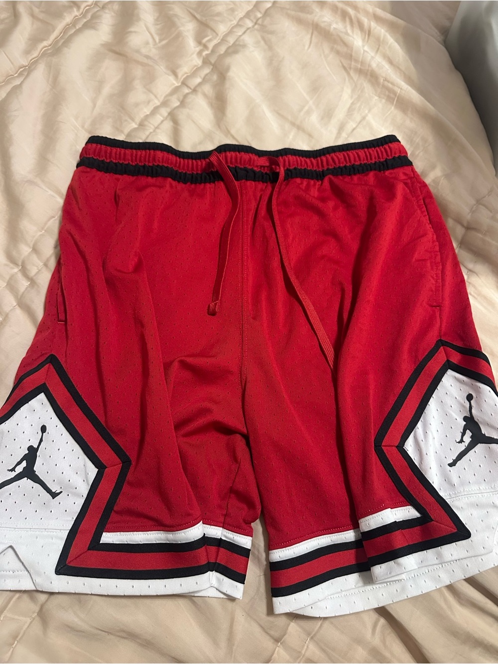 Jordan Red Men's Basketball Shorts with Black & White Trim